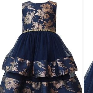 Bonnie Jean Navy and Gold Dress